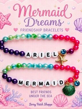 The Little Mermaid Ariel Best Friend Friendship Stackable Bracelet Set